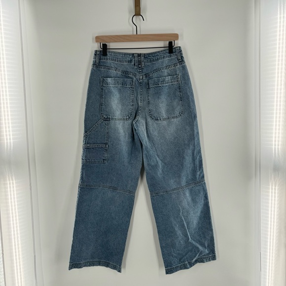 Free People CRVY Under Construction Utility Jeans Cargo Baggy Size 27 - Picture 4 of 11